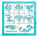 8 Dragon Templates | Chinese Dragon Stencils | Spray Paint Stencil | Plastic Reusable Painting Stencils | Tattoo Stencils
