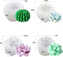 Succulent Silicone Molds 4Pcs 3D Plants Mould Cactus Flower Candle Molds for DIY Aromatherapy Candle Chocolate Fondant Cake Decoration