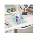 STORi Clear Plastic Vanity Makeup Organizer | Compact Rectangular 4-Compartment Holder for Brushes