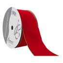 Berwick Offray DWIValor Velvet 4"W x 50 Yds | Medium Red |Gold Ribbon