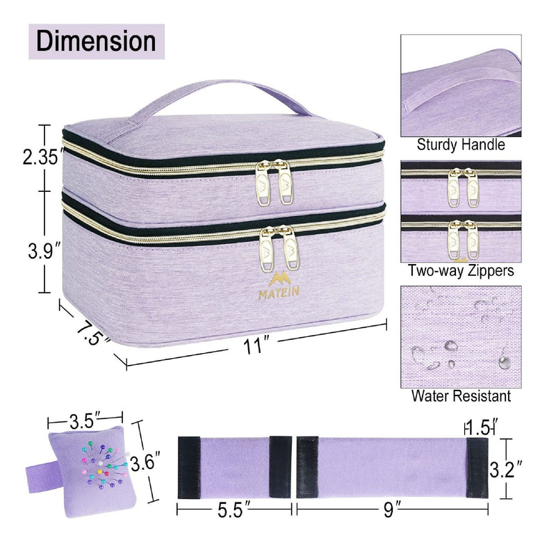 Sewing Supplies Organizer | Double Layer Sewing Box Organizer | Accessory Storage Bag | Large Sewing Basket | Waterproof