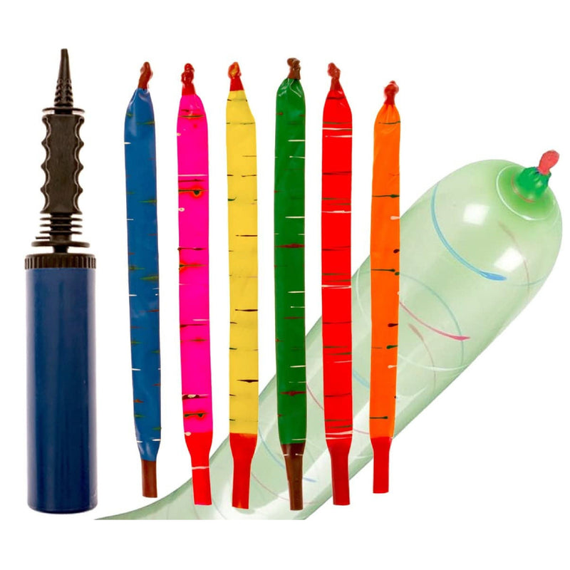 Pack of 100 Rocket Balloons Plus 1 Easy-to-Use Pump | Party Pack, No Refill Needed | (Pump color may vary)