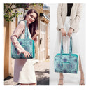 FINPAC Storage Bag for Sewing And Craft Supplies | Large Capacity Travel Organizer Bag With Transparent Pockets And Knitting Handle