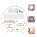 IDAODAN Metal Round Balloon Arch Kit For Decoration | 7.2 Feet | Golden Circle Balloon | Arch Backdrop