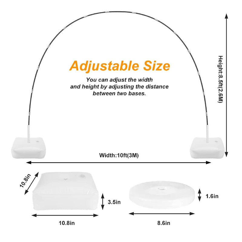 RUBFAC Balloon Arch Stand | 10ft Wide Adjustable Balloon