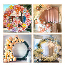 IDAODAN Metal Round Balloon Arch Kit For Decoration | 7.2 Feet | Golden Circle Balloon | Arch Backdrop