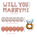 Rose Gold Will You Marry Me Balloons Marry Me Balloons & 2000 PCS Dark Red Silk Rose Petals Wedding Flower