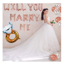 Rose Gold Will You Marry Me Balloons Marry Me Balloons & 2000 PCS Dark Red Silk Rose Petals Wedding Flower