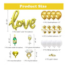 Engagement Wedding Decorations | Golden Engagement Banner | Photo Banner And Set Of 12 + 5 Signature Balloons