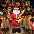 Prsildan 7 FT Christmas Inflatable Santa Claus with Bass Guitar | Blow up Santa Wearing Sunglasses | Unique Lighted Xmas Decorations