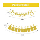 Engagement Wedding Decorations | Golden Engagement Banner | Photo Banner And Set Of 12 + 5 Signature Balloons