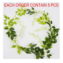 HANDIC Wisteria Garland 5pack 33Ft Artificial Wisteria Vine Hanging Flowers Fake Vines Plants