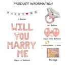 Geloar Will You Marry Me Decorations | Will You Marry Me Balloons Marry Me Banner Diamond Ring Balloon For Marriage