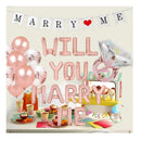 Geloar Will You Marry Me Decorations | Will You Marry Me Balloons Marry Me Banner Diamond Ring Balloon For Marriage