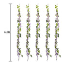 Wisteria Garland | 5 Pack | 33 Feet | Wisteria Vine Hanging Artificial Flowers | Fake Vine Plants | Color Purple