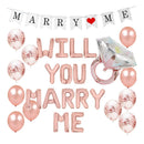 Geloar Will You Marry Me Decorations | Will You Marry Me Balloons Marry Me Banner Diamond Ring Balloon For Marriage
