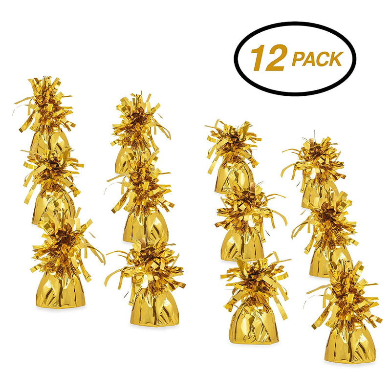 Srenta Gold Globe Weights | Heavy Balloon Weight |  Pack of 12 Foil Balloon Weights