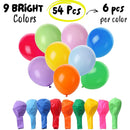 Mr. Pen- Balloons 12 inches | Pack of 54, Assorted Colors, Party Balloons, Rainbow Balloons, Latex Balloons