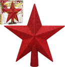 Aneco Glitter Christmas Tree Topper Shatter-Proof Christmas Tree Decoration Treetop for Holiday Ornament or Home Decor