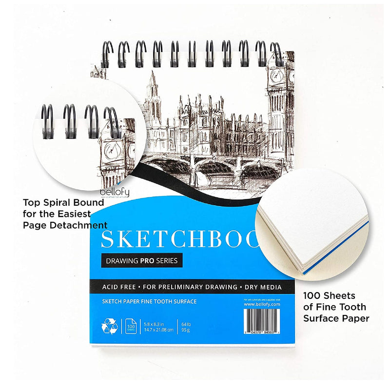 Sketching Drawing Kit Set 72-Piece and 100 Sheet Sketchbook