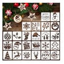 24 x 3" x 3" Small Christmas Stencils for Painting On Wood Slices | DIY Christmas Ornaments