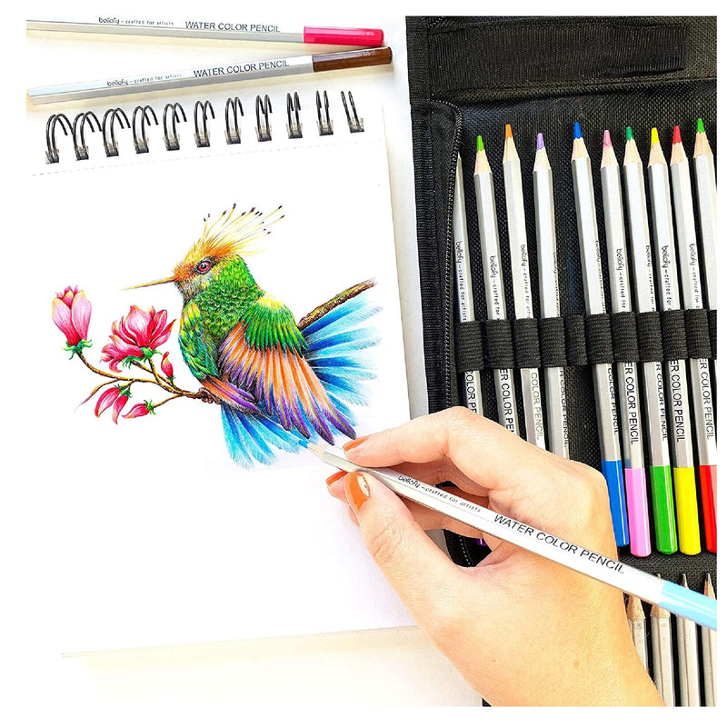 Prina Set Of 50 Sketch Sets  Sketching Supplies With 3 Color Sketchbo