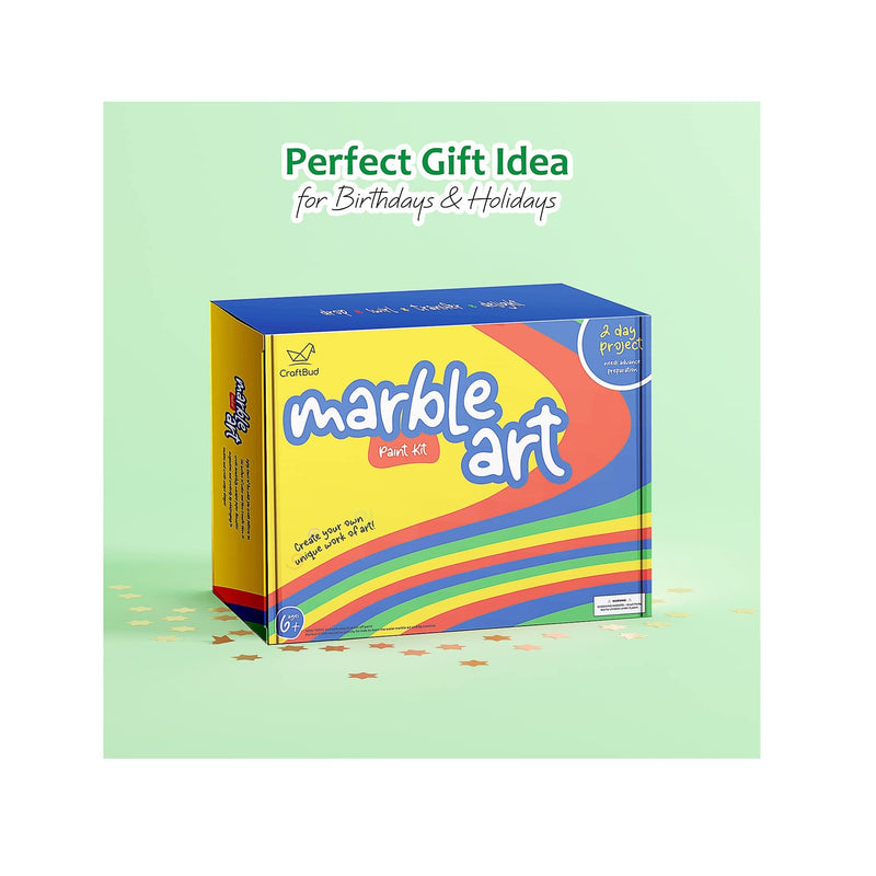 CraftBud Arts and Crafts for Kids Ages 8-12 Girls & Boys | Water Marbling Paint Kit