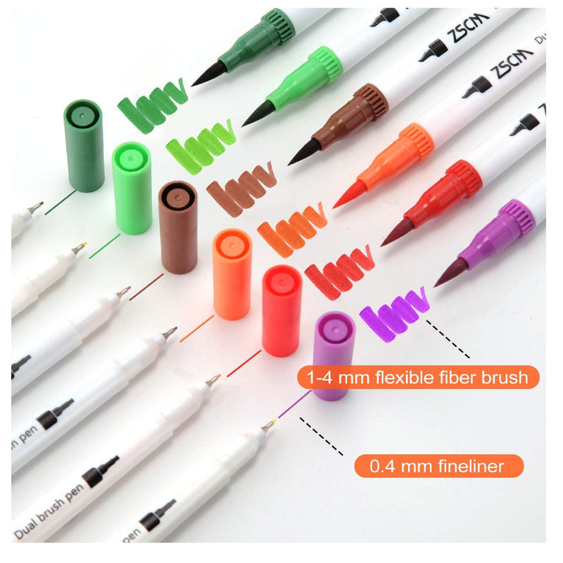Art Markers Dual Brush Pens, 60/48 Artist Coloring Marker, Fine