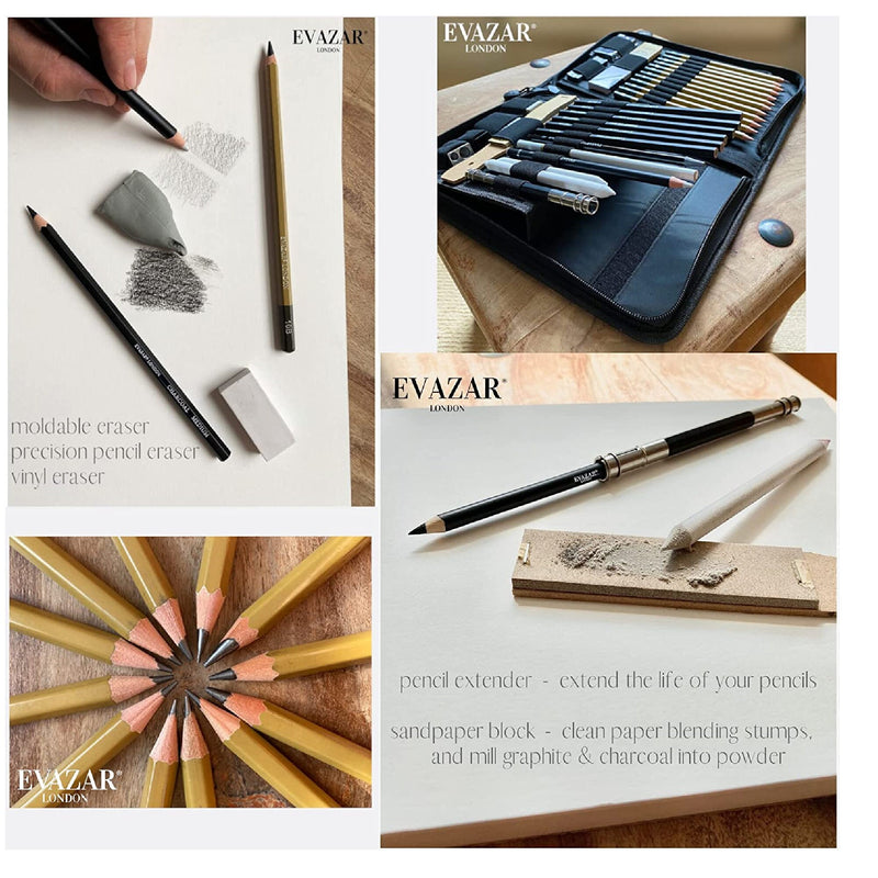 Norberg & Linden XL Drawing Set - Sketching Graphite and Charcoal Pencils