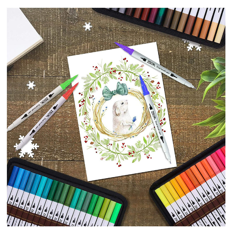 12 Colors /set Artist Coloring Marker Pens, Fine & Brush Dual Tip Pen Art  Supplier for Manga Coloring Books Drawing Planner Scrapbook
