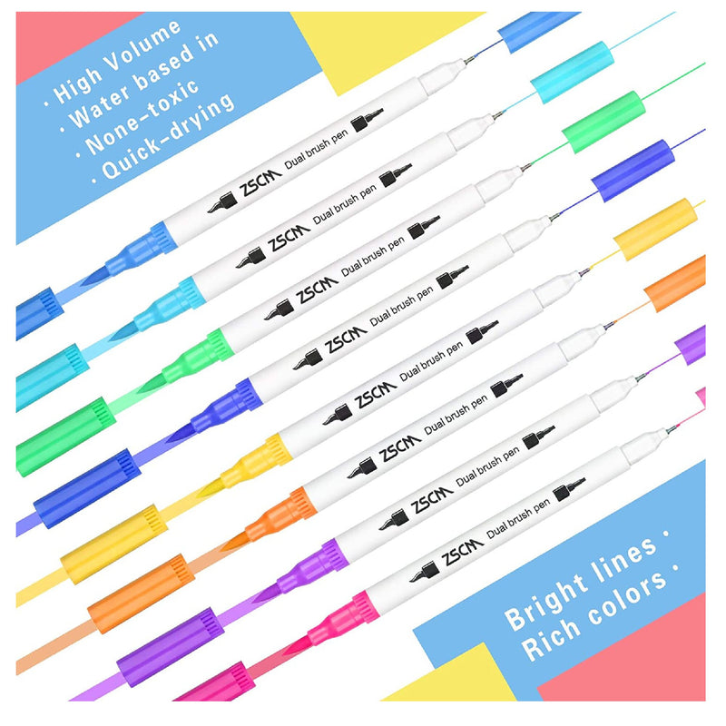 Mogyann 72 Coloring Pens Dual Brush Pens Felt Tip Pens Art Markers for Adult