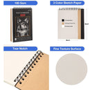 Prina Set Of 50 Sketch Sets | Sketching Supplies With 3 Color Sketchbook | Graphite and Charcoal Pencils