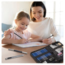 Prina Set Of 50 Sketch Sets | Sketching Supplies With 3 Color Sketchbook | Graphite and Charcoal Pencils