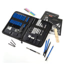 Prina Set Of 50 Sketch Sets | Sketching Supplies With 3 Color Sketchbook | Graphite and Charcoal Pencils