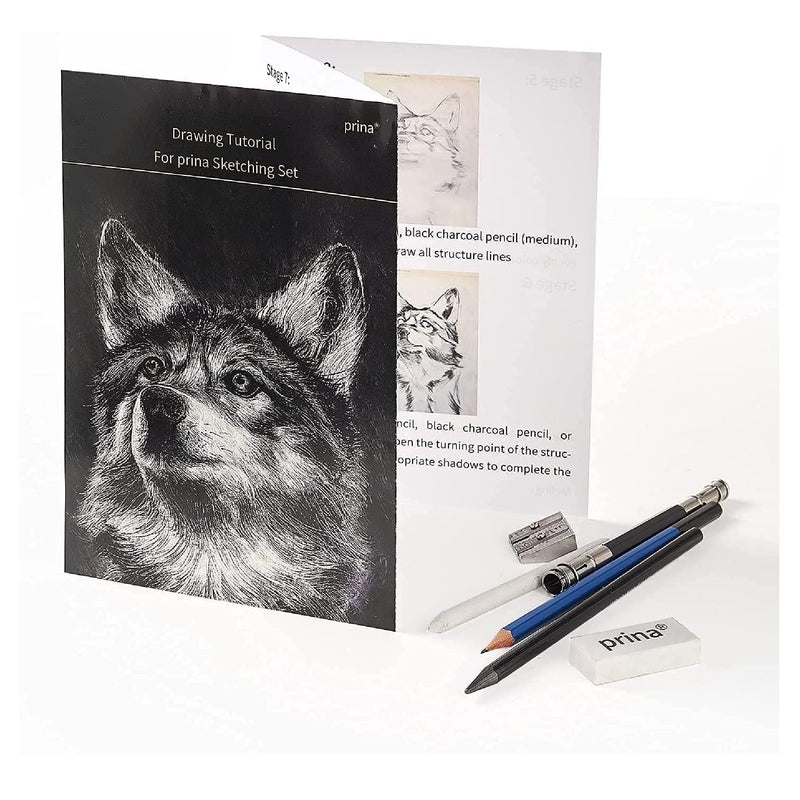 Norberg & Linden Drawing Set Sketching and Charcoal Pencils 100 Page Drawing  Pad, Kneaded Eraser. Art Kit and Supplies for Kids 