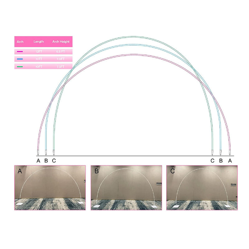 YALLOVE 21ft Balloon Arch Support Kit | Free Combination In Width And Height | For Example | 10 Feet x 7.5 Feet