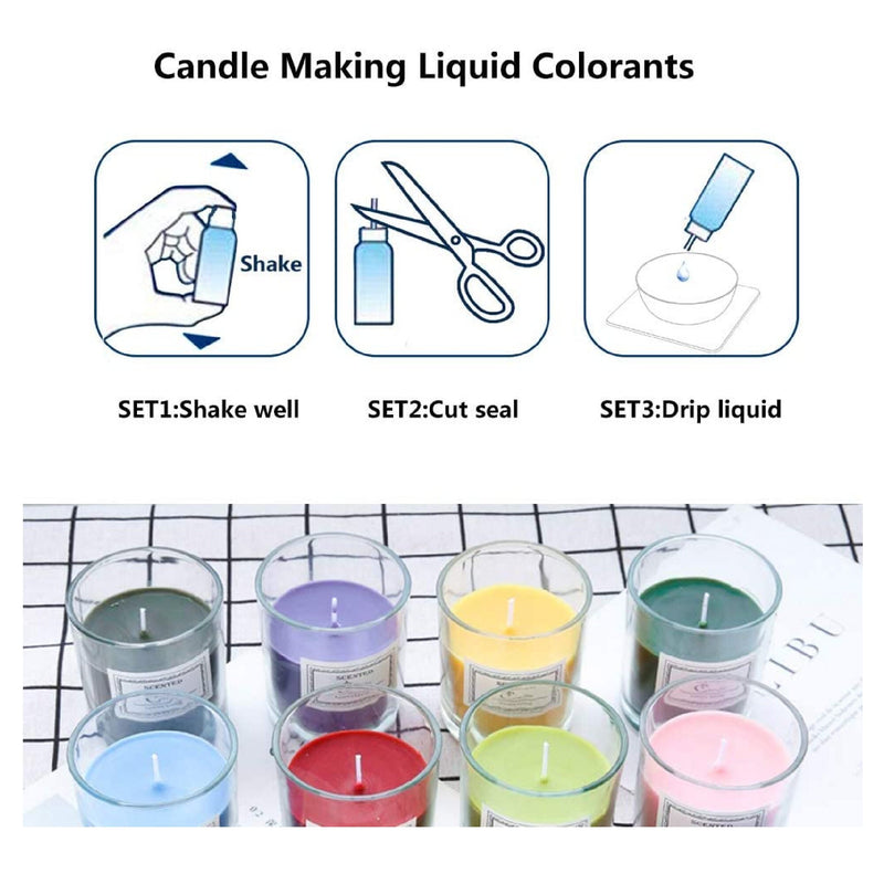 Candle Dye 24 Colors Liquid Candle Making Dye for DIY Candle Making  Supplies Kit