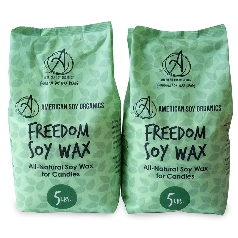 American Soy Organics | Freedom 10 Pound Soy Wax Beads for Candle Making | Microwave Safe Soy Wax Beads
