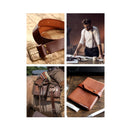 Mandala Crafts Genuine Leather Strap | Brown Cowhide Leather Strips for Crafts | Strap Leather Wrap