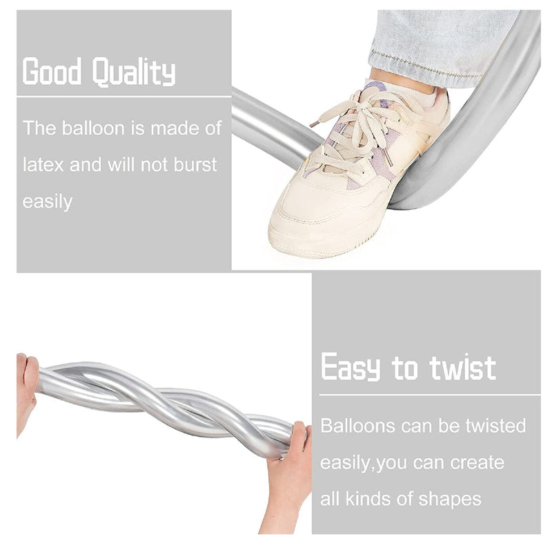 50 Pieces Metallic Gold Twisting Balloons 260 Long Balloons Metallic Latex Balloons DIY Modelling Balloons for Party Decoration