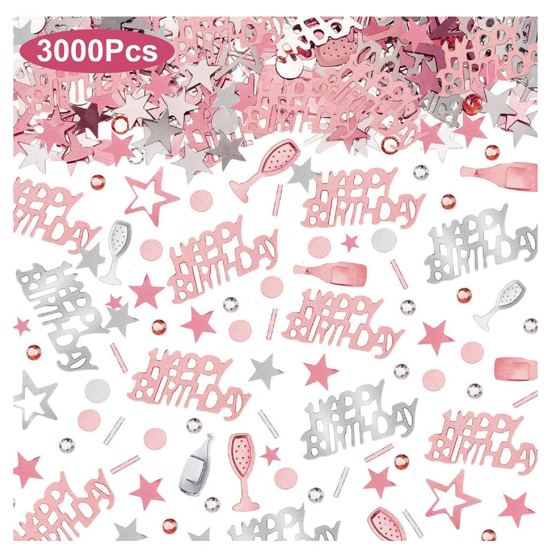 WILLBOND 3000 Pieces Rose Gold Birthday Confetti | Star Confetti, Sequins, Confetti Decoration