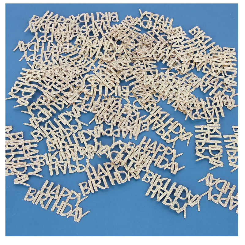 Halodete Happy Birthday Confetti  |  Birthday Party Table Decorations Gold Glitter Confetti