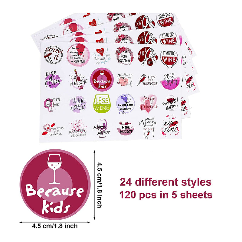 120 Wine Glass Markers For Drinks Funny Wine Glass Stickers For Wine Tasting Parties