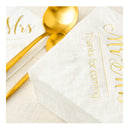 Crisky Wedding Napkins Mr And Mrs Gold Cocktail Beverage Dessert Napkins For Weddings Shower Engagement