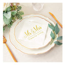 Crisky Wedding Napkins Mr And Mrs Gold Cocktail Beverage Dessert Napkins For Weddings Shower Engagement