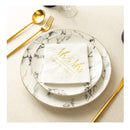Crisky Wedding Napkins Mr And Mrs Gold Cocktail Beverage Dessert Napkins For Weddings Shower Engagement