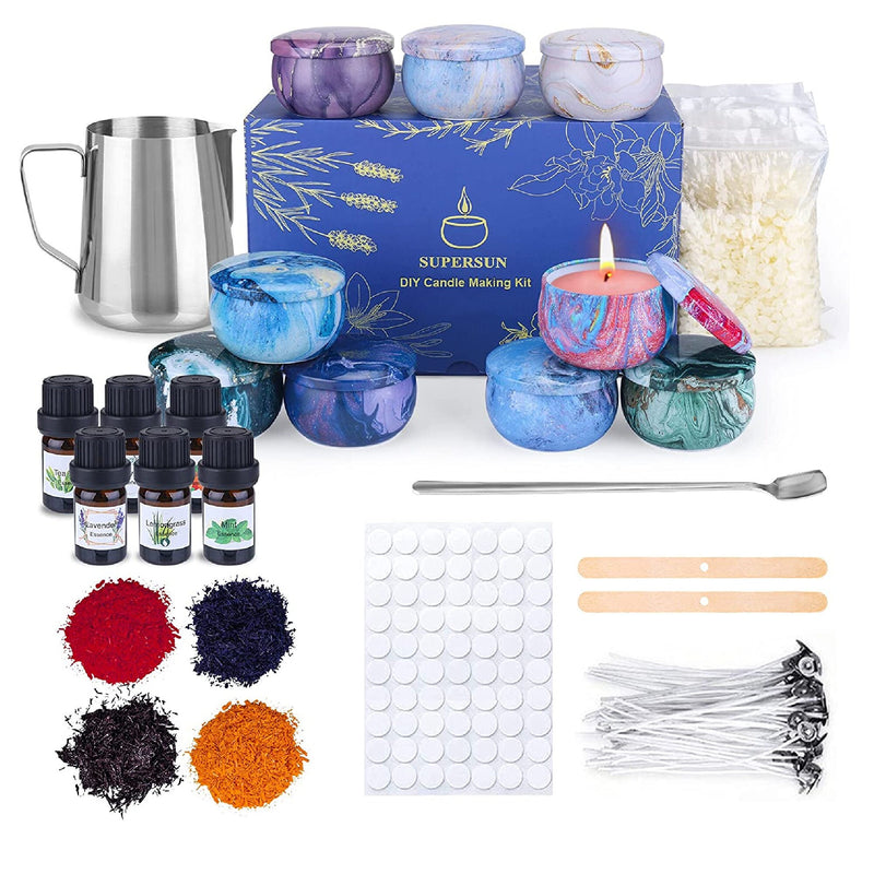 Candle Making Kit for Adults, Candle Making Supplies Gift Set with Melting  Pot, Beeswax, Candle Wicks, Essential Oil, Candle Jars & More Full Starter  DIY Arts and Crafts Kit for Creating Candles