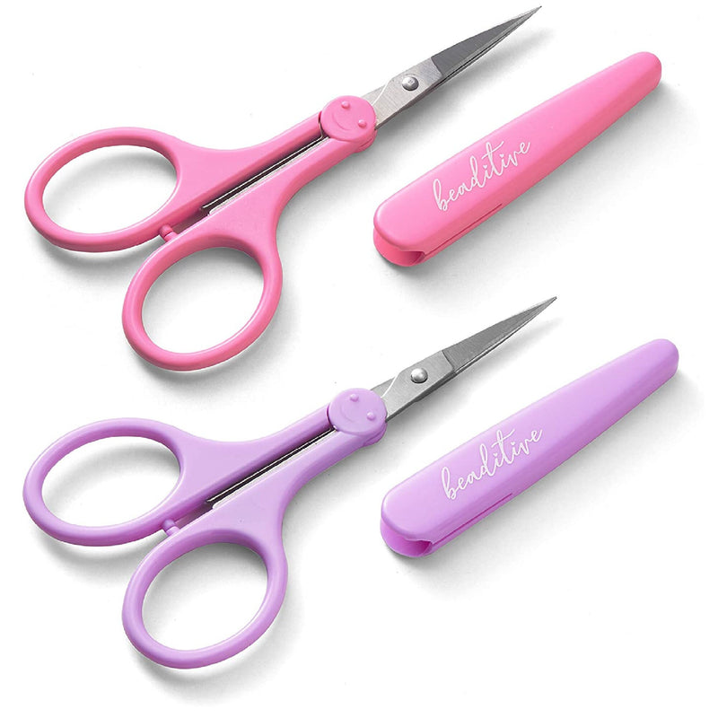 Craft Scissors Set of 3 Pack, All Purpose Sharp Titanium Blades Purple.