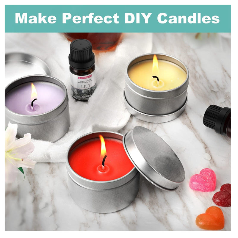 Creative DIY Soy Wax Candle Making Kit - wax*wicks*color*fragrance*tins