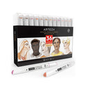 Skin Tone Alcohol Markers | Set of 36 Tones | Everblend Sketch Pens with Dual Tips – Fine and Broad Chisel